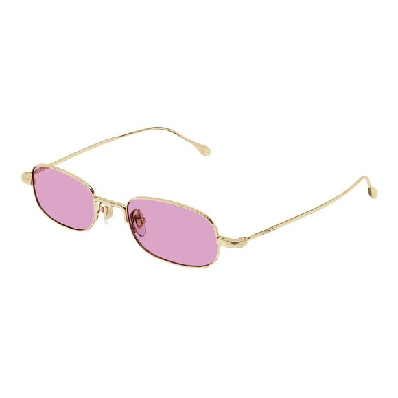 NEW GUCCI SQUARE SUNGLASSES GUCCI GG1648S 005 GOLD PINK EYEWEAR - Picture 1 of 3